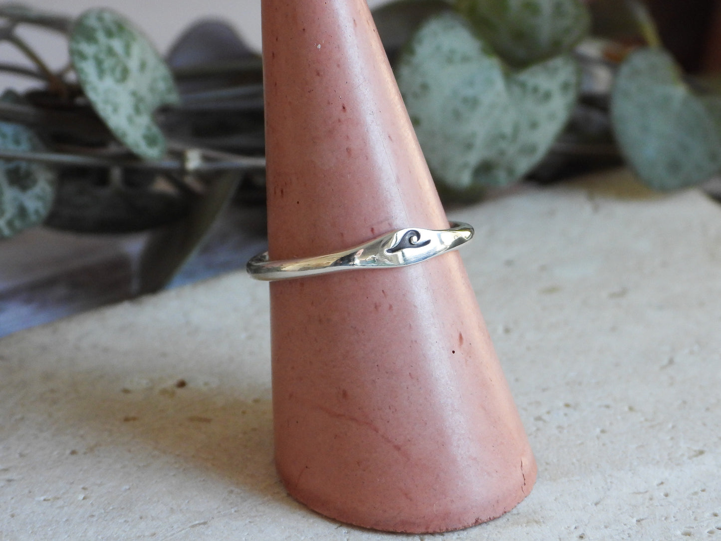 Dainty Silver Wave Stacking Ring | Recycled Sterling Silver