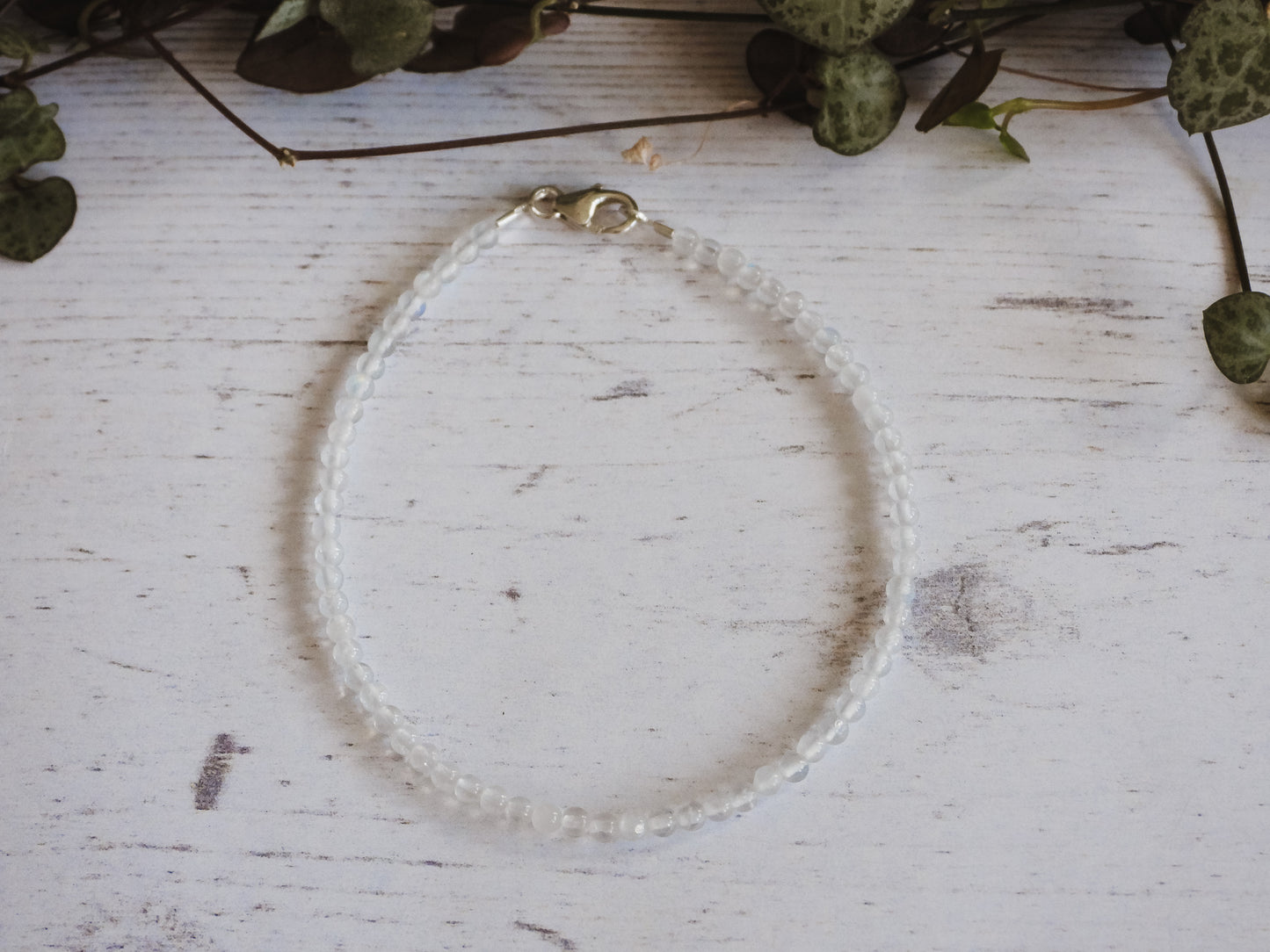 Dainty Rainbow Moonstone "Fertility & New Beginnings" Gemstone Bracelet | June Birthstone