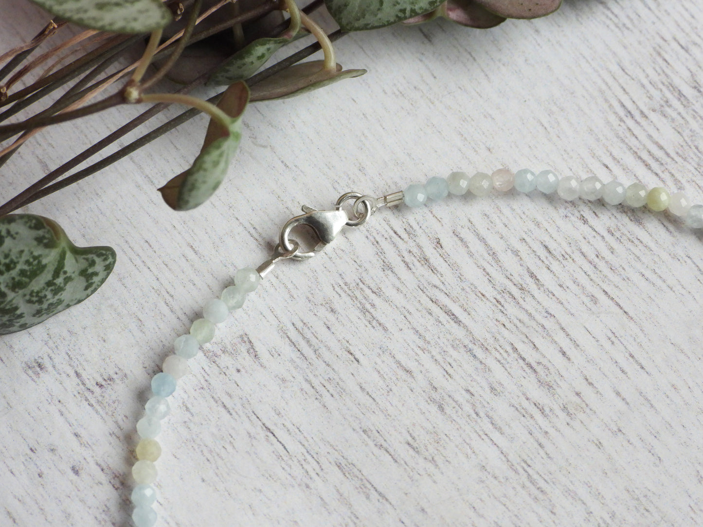Dainty Morganite "Devine Love" Gemstone Anklet | Faceted Beads