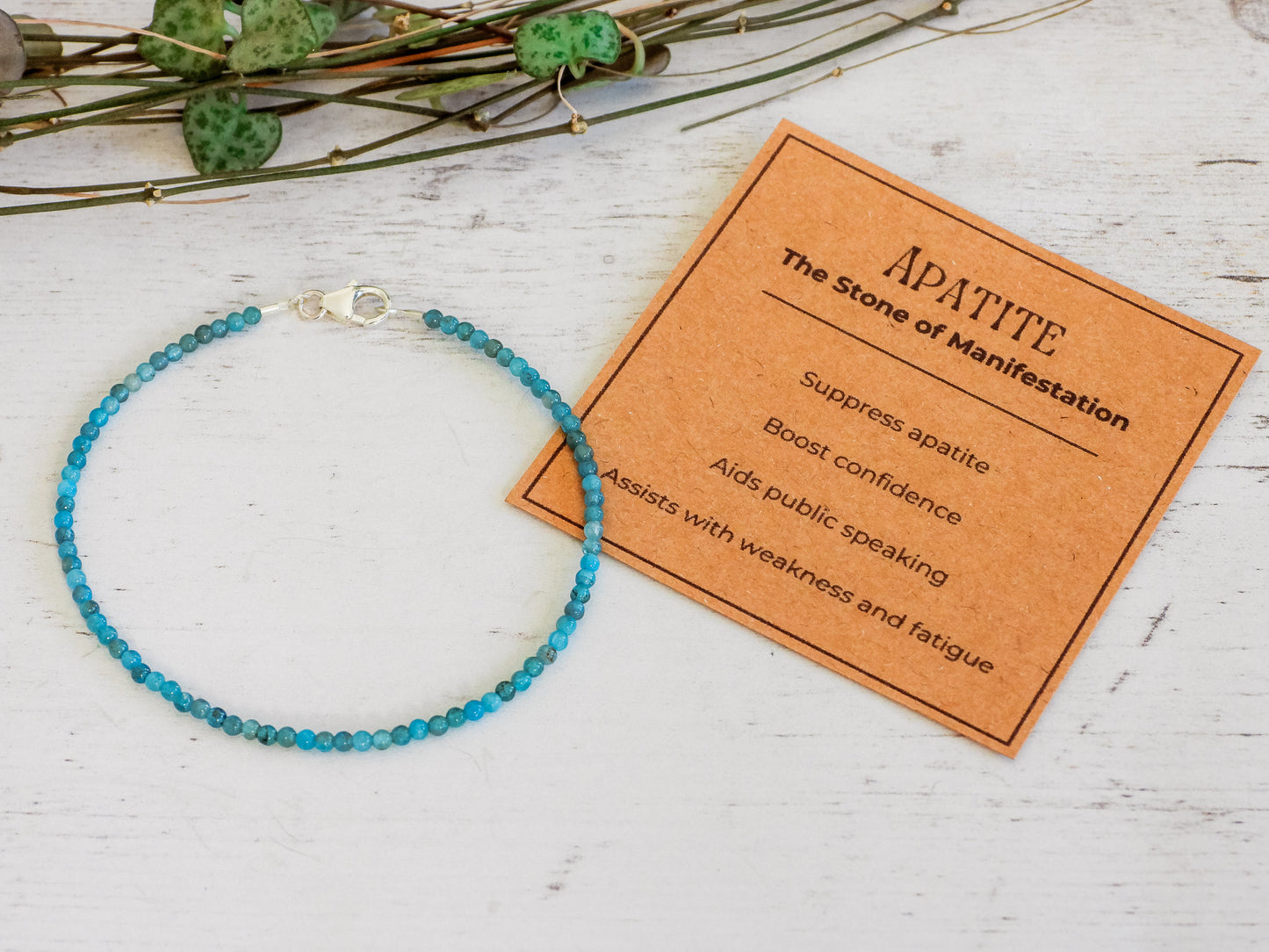 Dainty Apatite "Manifestation" Gemstone Bracelet | Round Beads
