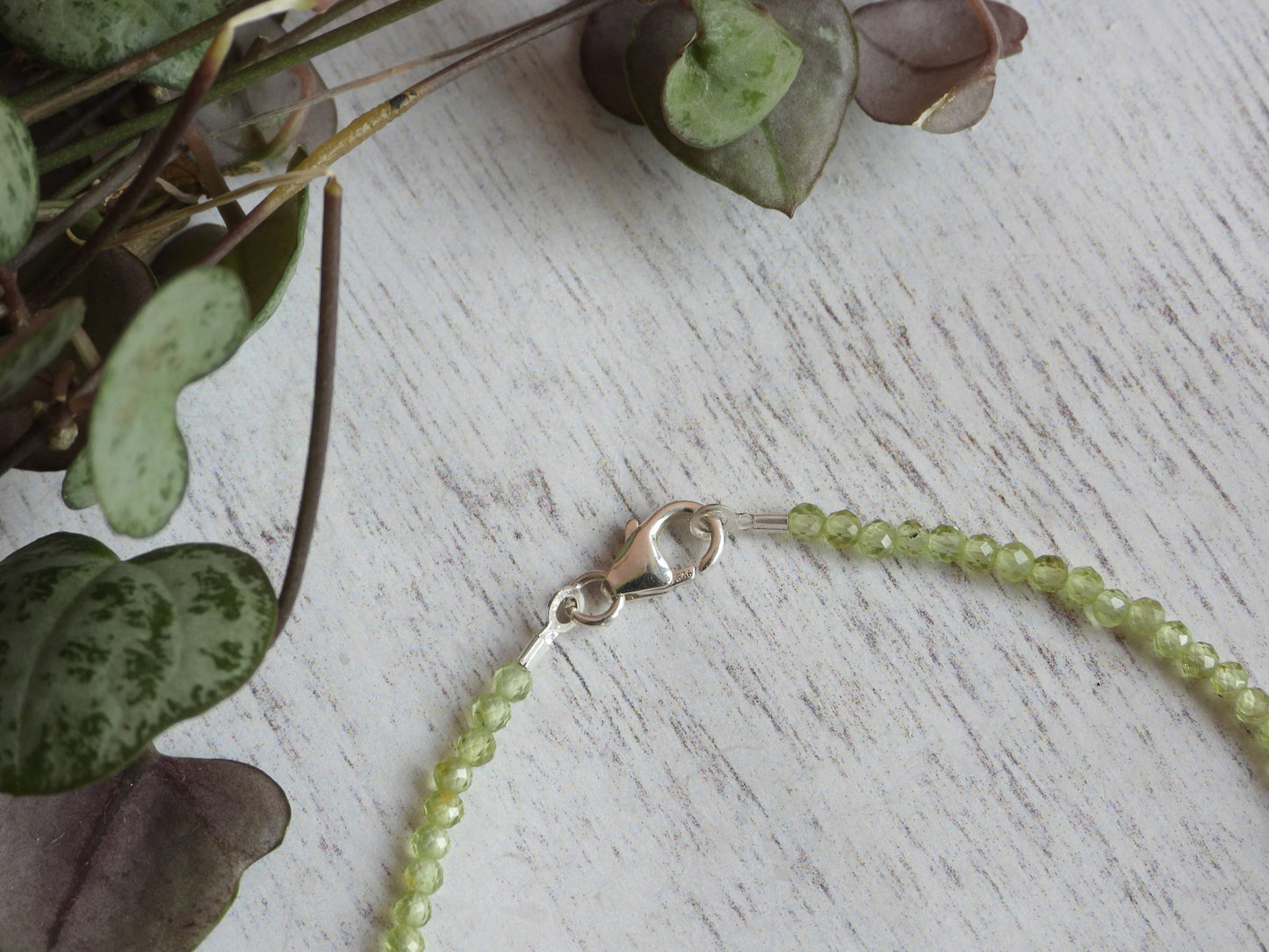 Dainty Peridot and Pearl Gemstone Bracelet | August Birthstone | Faceted Beads