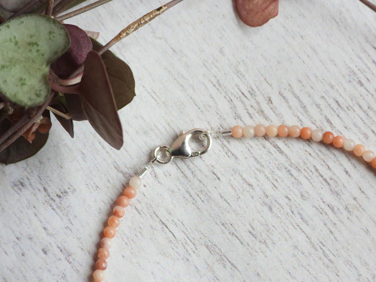 Dainty Pink Aventurine Gemstone Bracelet | Sterling Silver | Handmade
