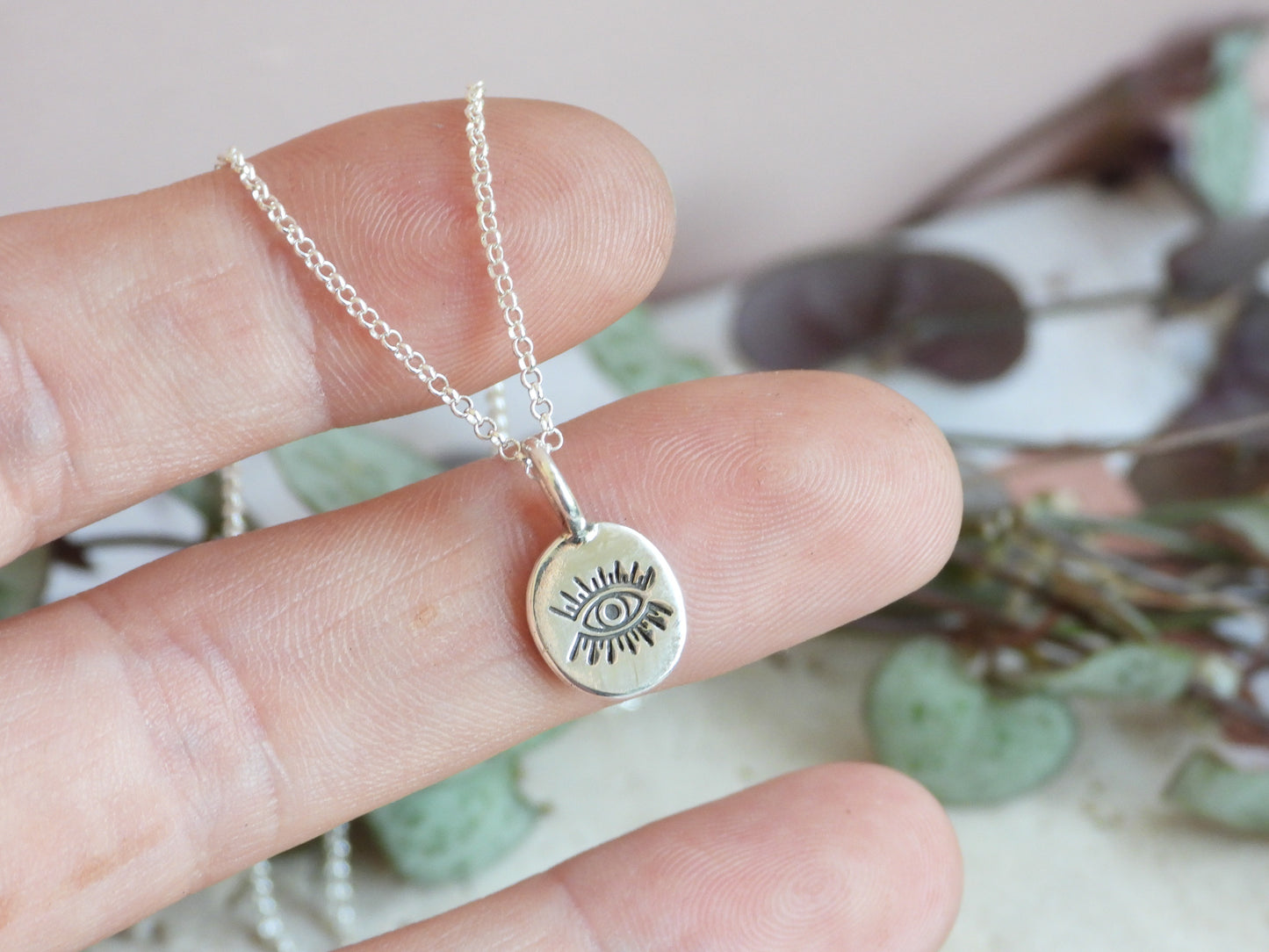 protection symbology handmade boho style evil eye charm necklace 