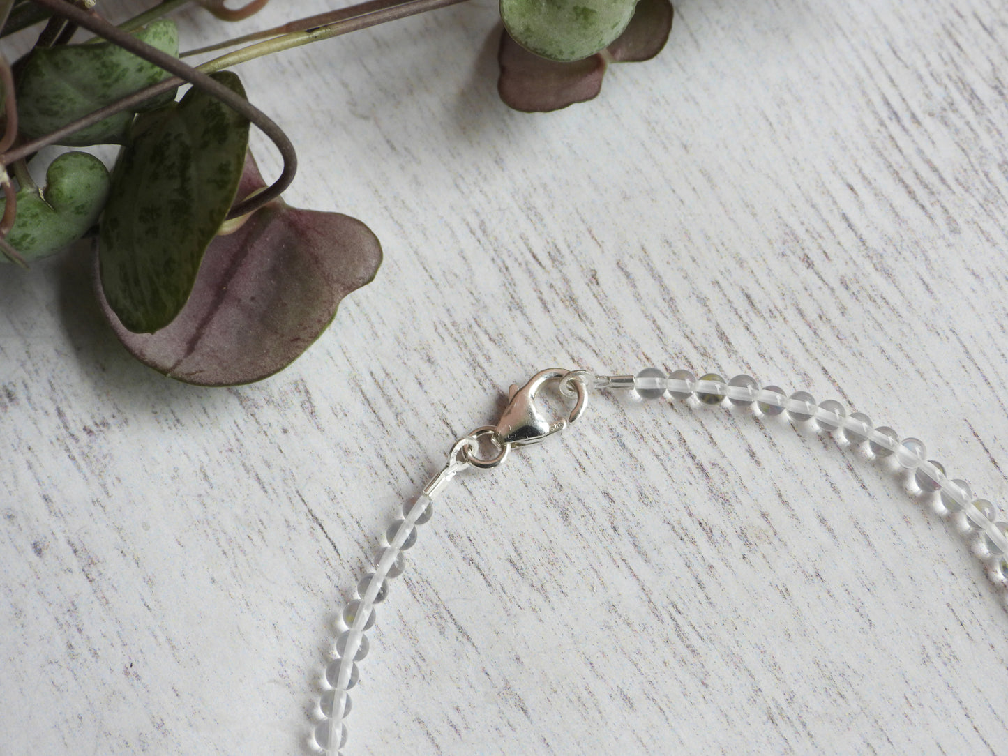 quartz handmade gemstone bracelet with sterling silver 925