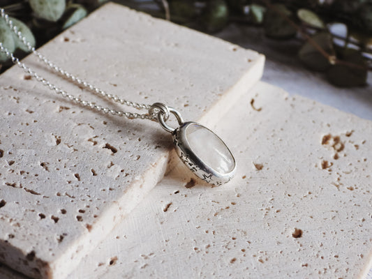 Stary Rainbow Moonstone Charm Necklace | June Birthstone