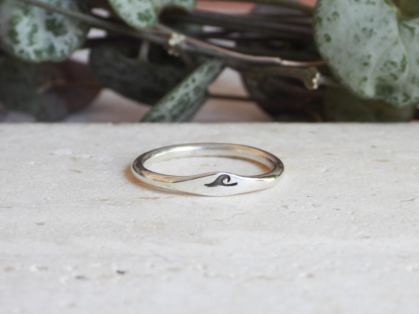 Dainty Silver Wave Stacking Ring | Recycled Sterling Silver