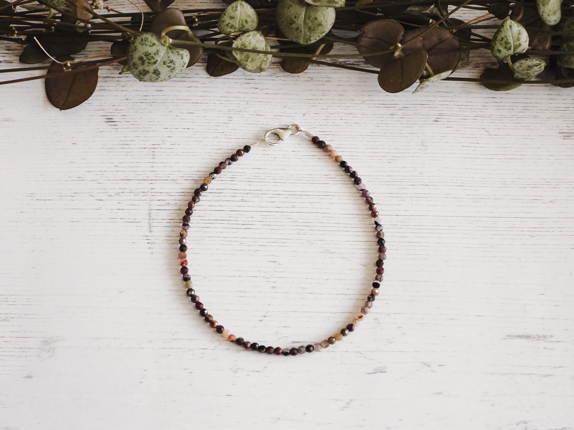 red corundum beaded stacking bracelet