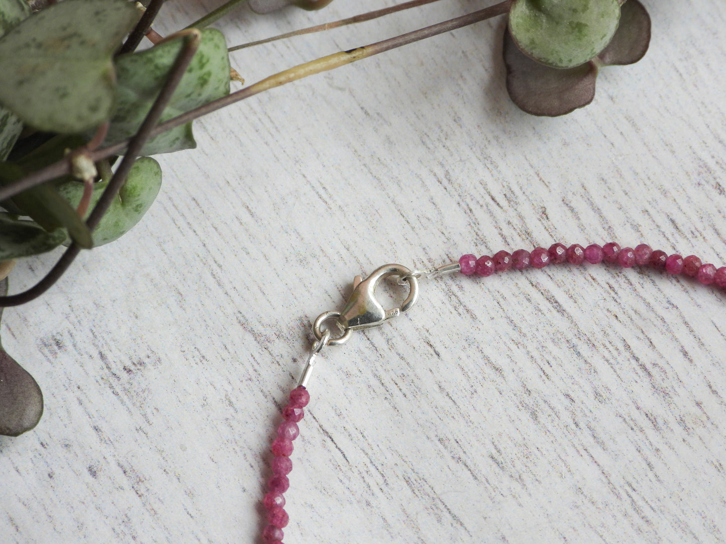 Dainty Ruby and Pearl Gemstone Bracelet | July Birthstone | Faceted Beads