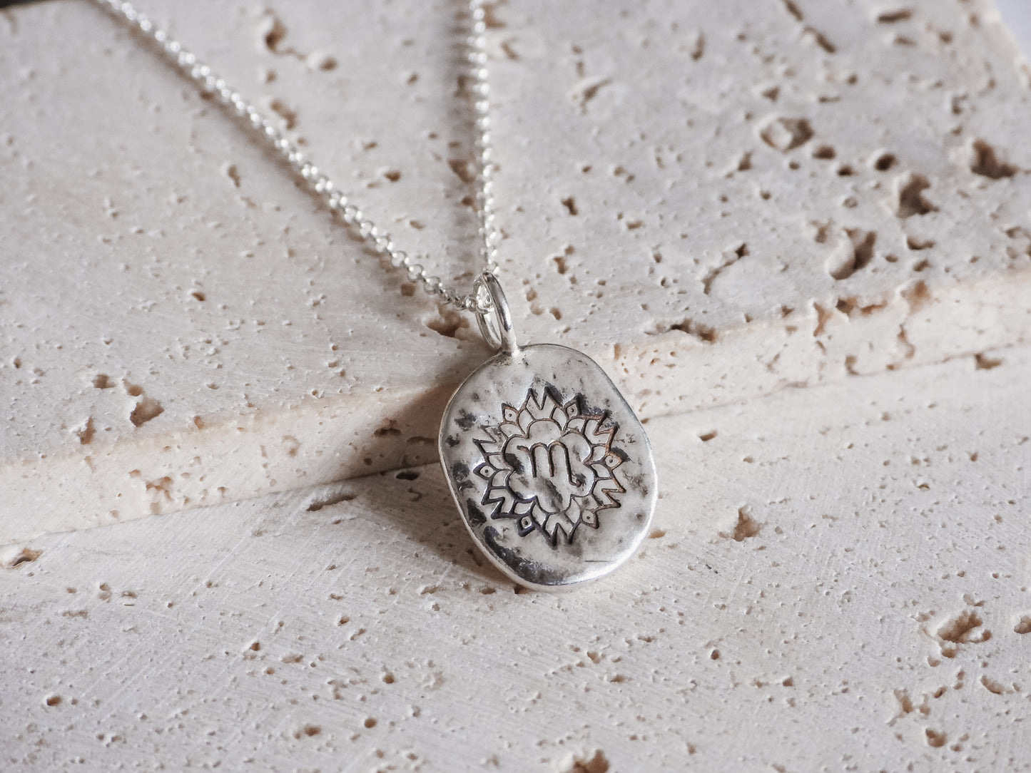 scorpio symbol star sign necklace in boho style