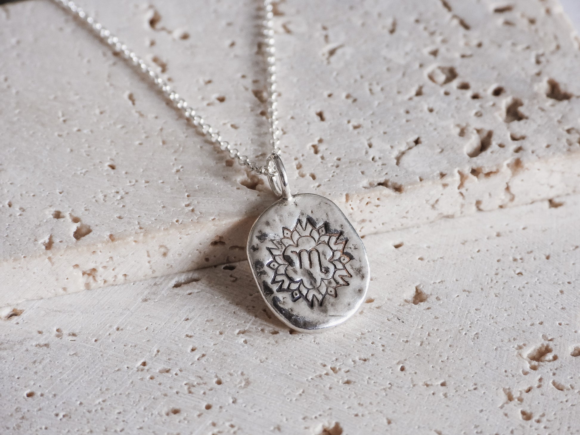 scorpio symbol star sign necklace in boho style