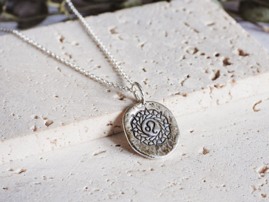 Rustic Leo Star Sign Mandala Necklace | Recycled Silver 925