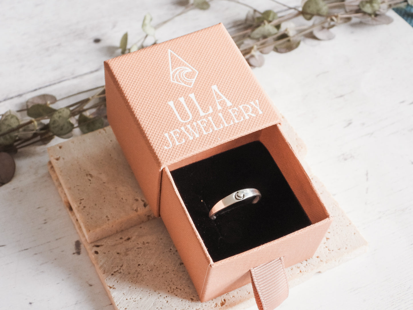 Dainty Crescent Moon Stacking Ring | Recycled Sterling Silver