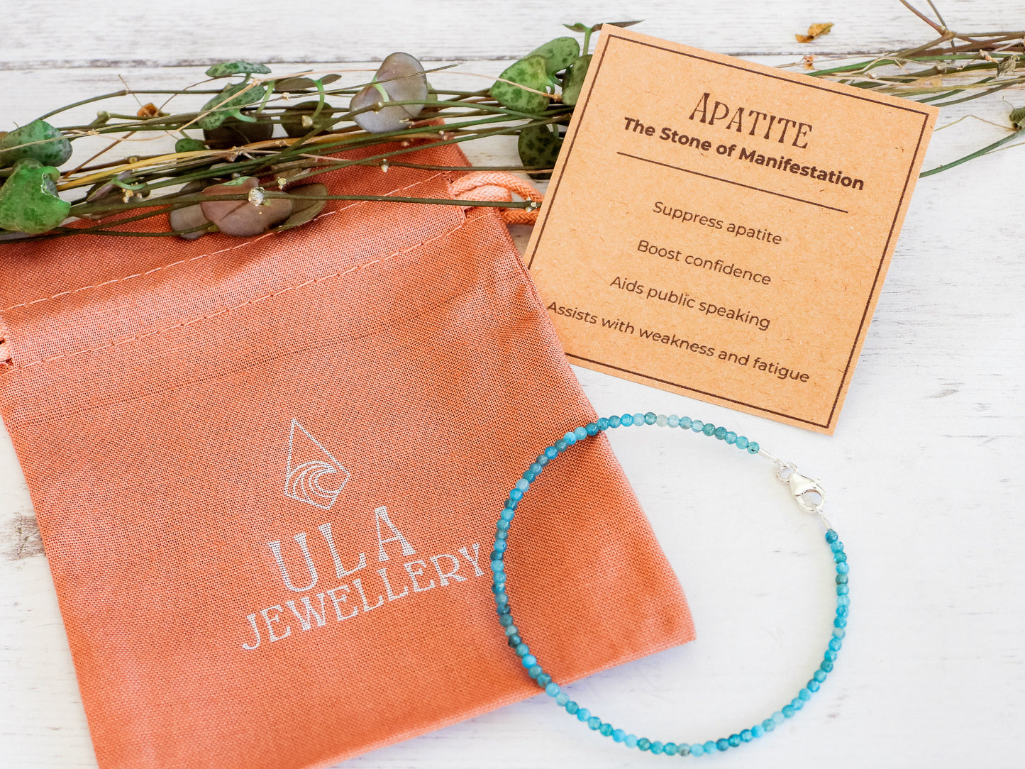 Dainty Apatite "Manifestation" Gemstone Bracelet | Round Beads