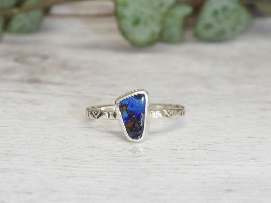 Australian Boulder Opal Stacking Ring | Size N