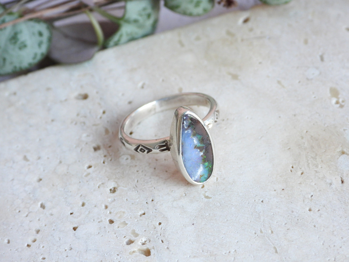 Australian Boulder Opal Stacking Ring | Size O