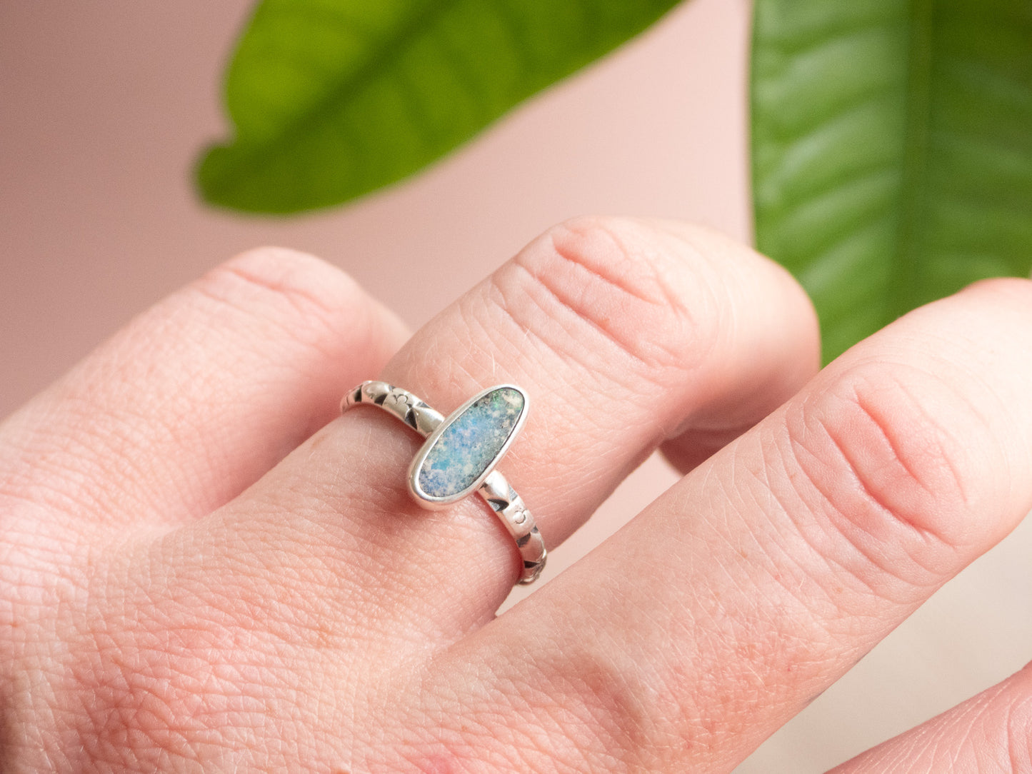 Australian Boulder Opal Stacking Ring | Size P/Q