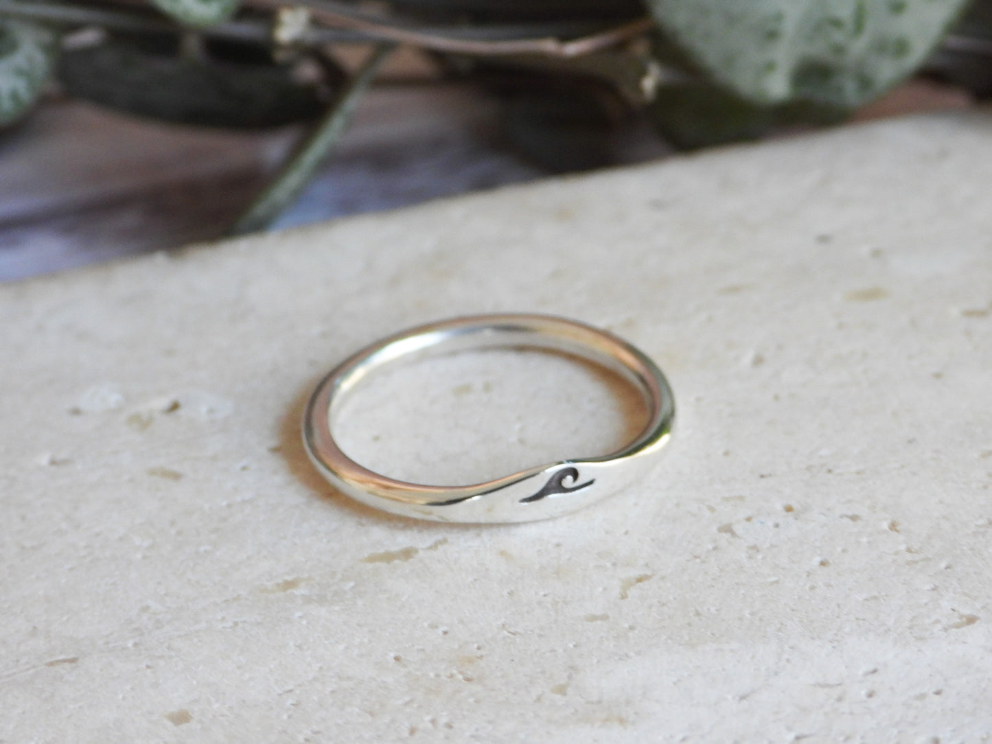 Dainty Silver Wave Stacking Ring | Recycled Sterling Silver