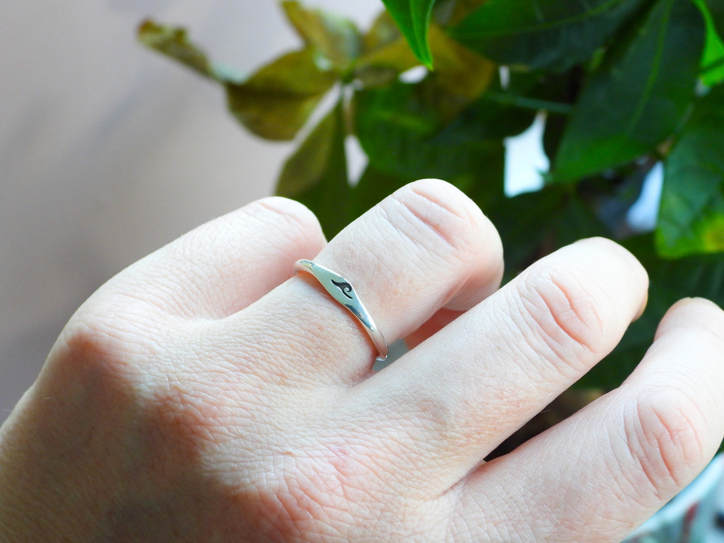 Dainty Silver Wave Stacking Ring | Recycled Sterling Silver