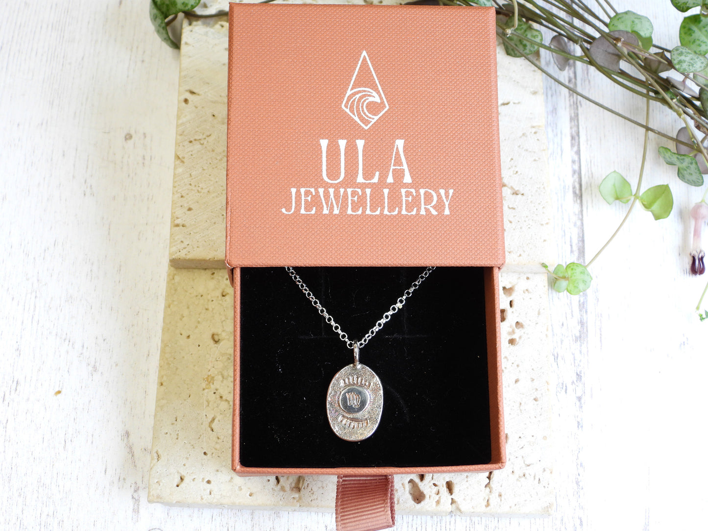 Boho Virgo Star Sign Charm Necklace | Recycled Silver 925