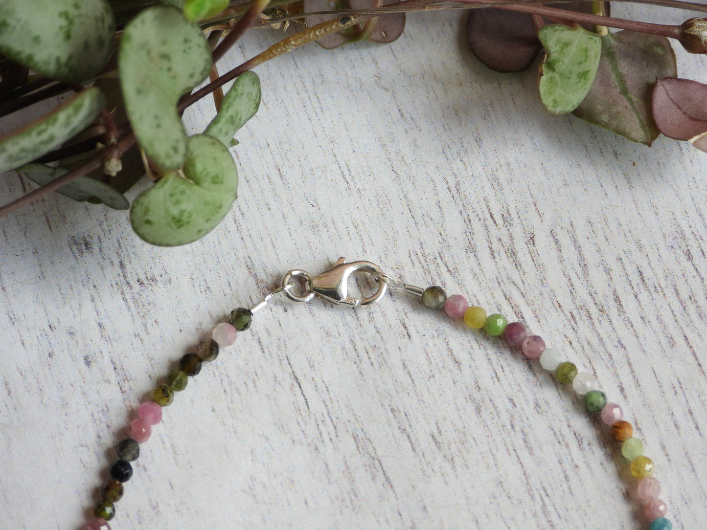 Dainty Tourmaline and Pearl Gemstone Bracelet | October Birthstone | Faceted Beads