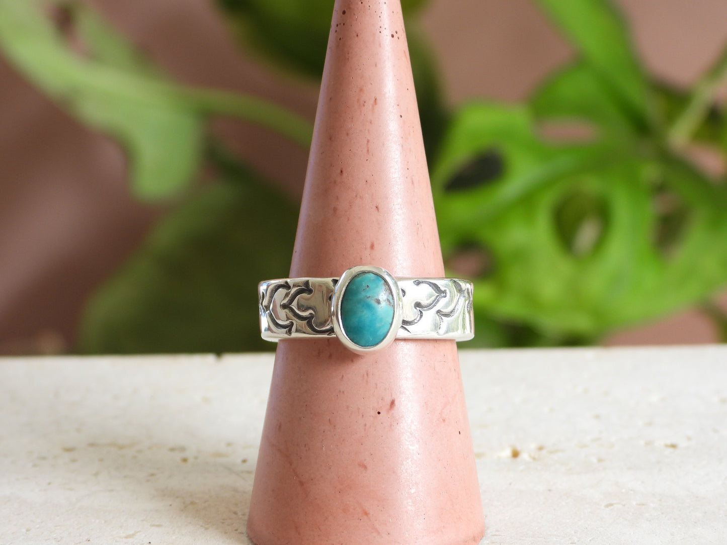 Turquoise Mandala Ring | Recycled Silver 925 | Size O