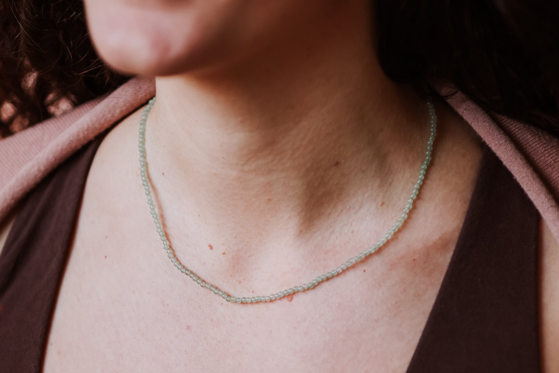 green aventurine gemstone choker by Ula Jewellery