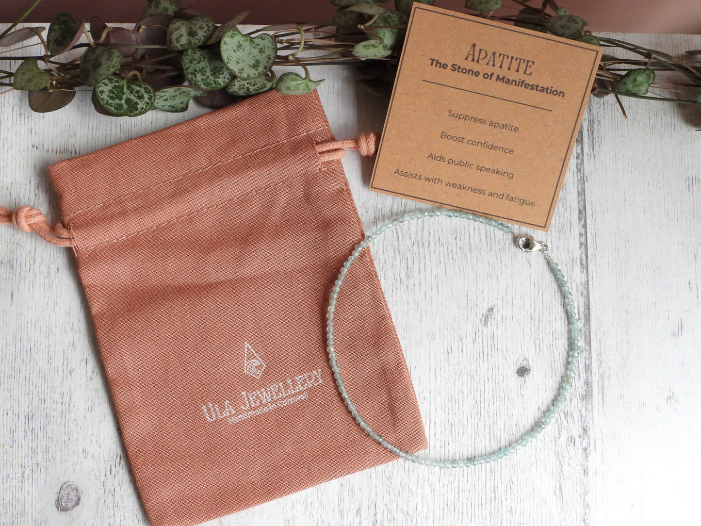 Dainty Apatite "Manifestation" Gemstone Anklet | Faceted Beads