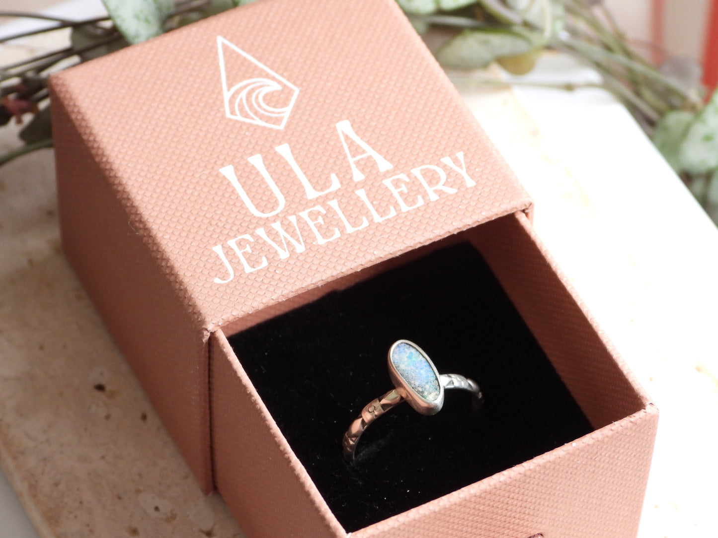 Australian Boulder Opal Stacking Ring | Size P/Q
