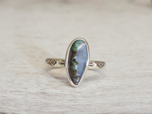 Australian Boulder Opal Stacking Ring | Size O