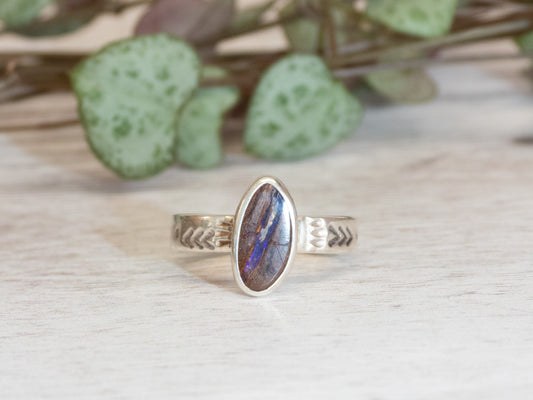 Australian Boulder Opal Stacking Ring | Size N