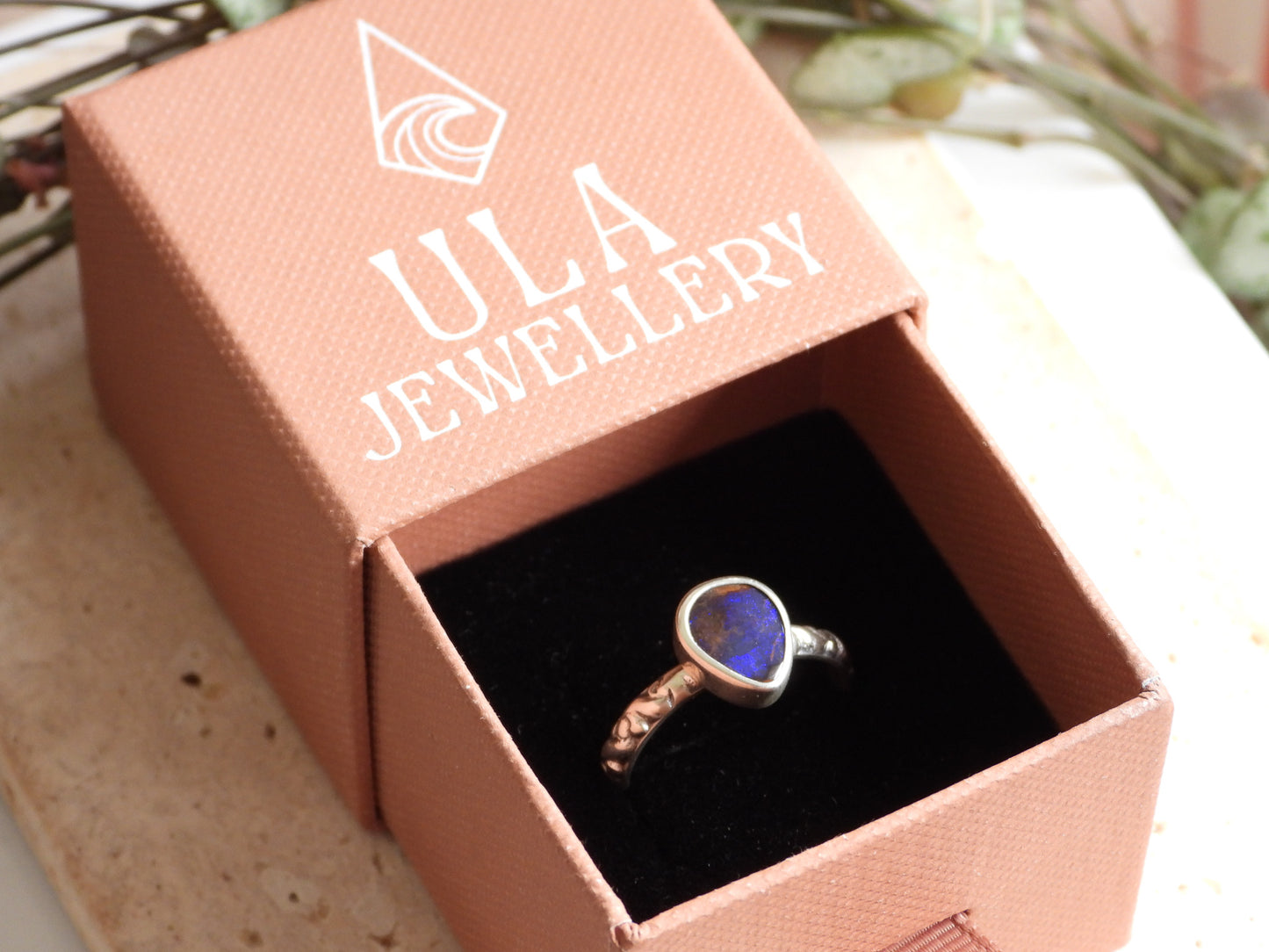 Australian Boulder Opal Stacking Ring | Size P/Q