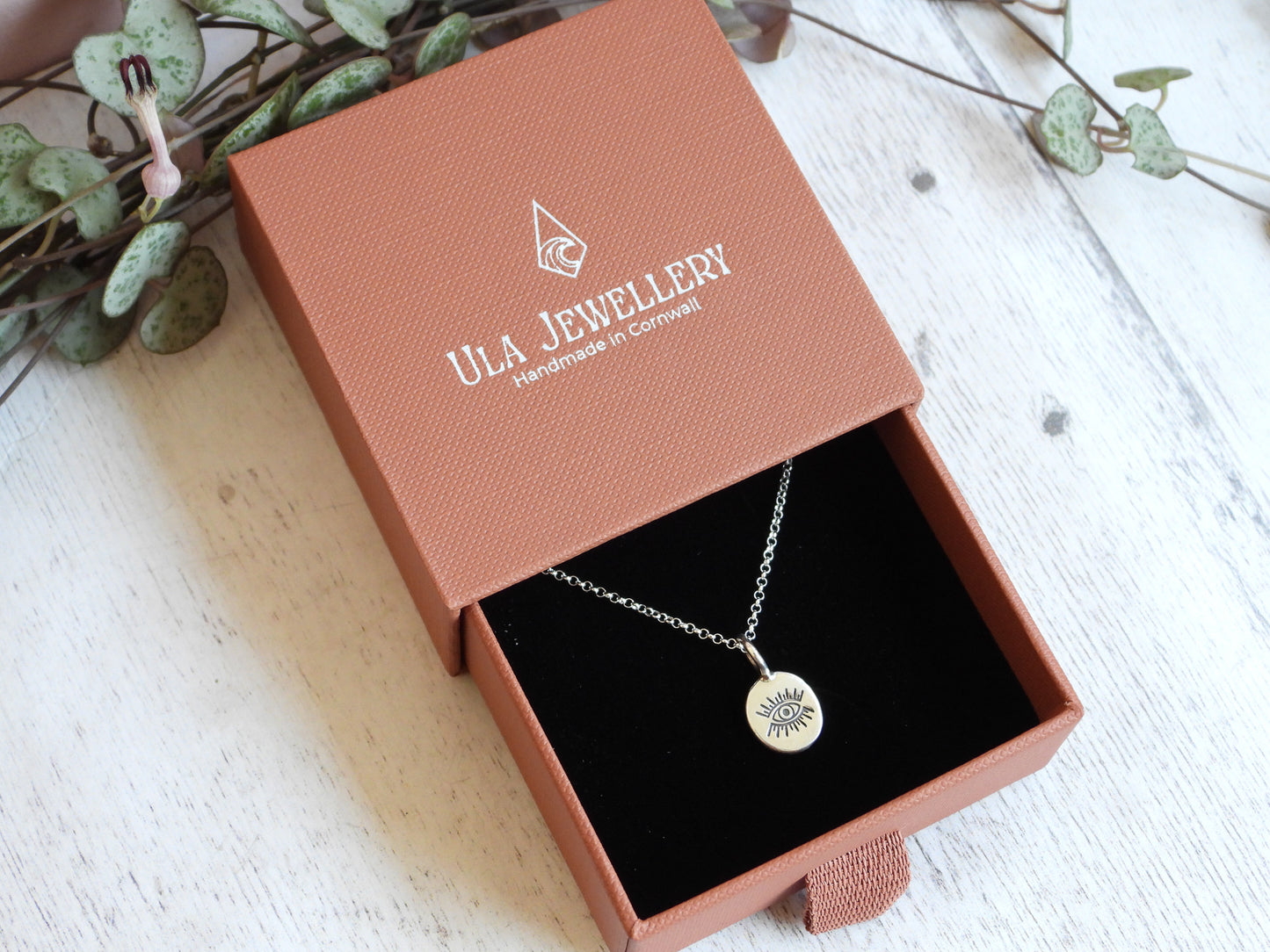 Ula Jewellery handmade evil eye necklace 
