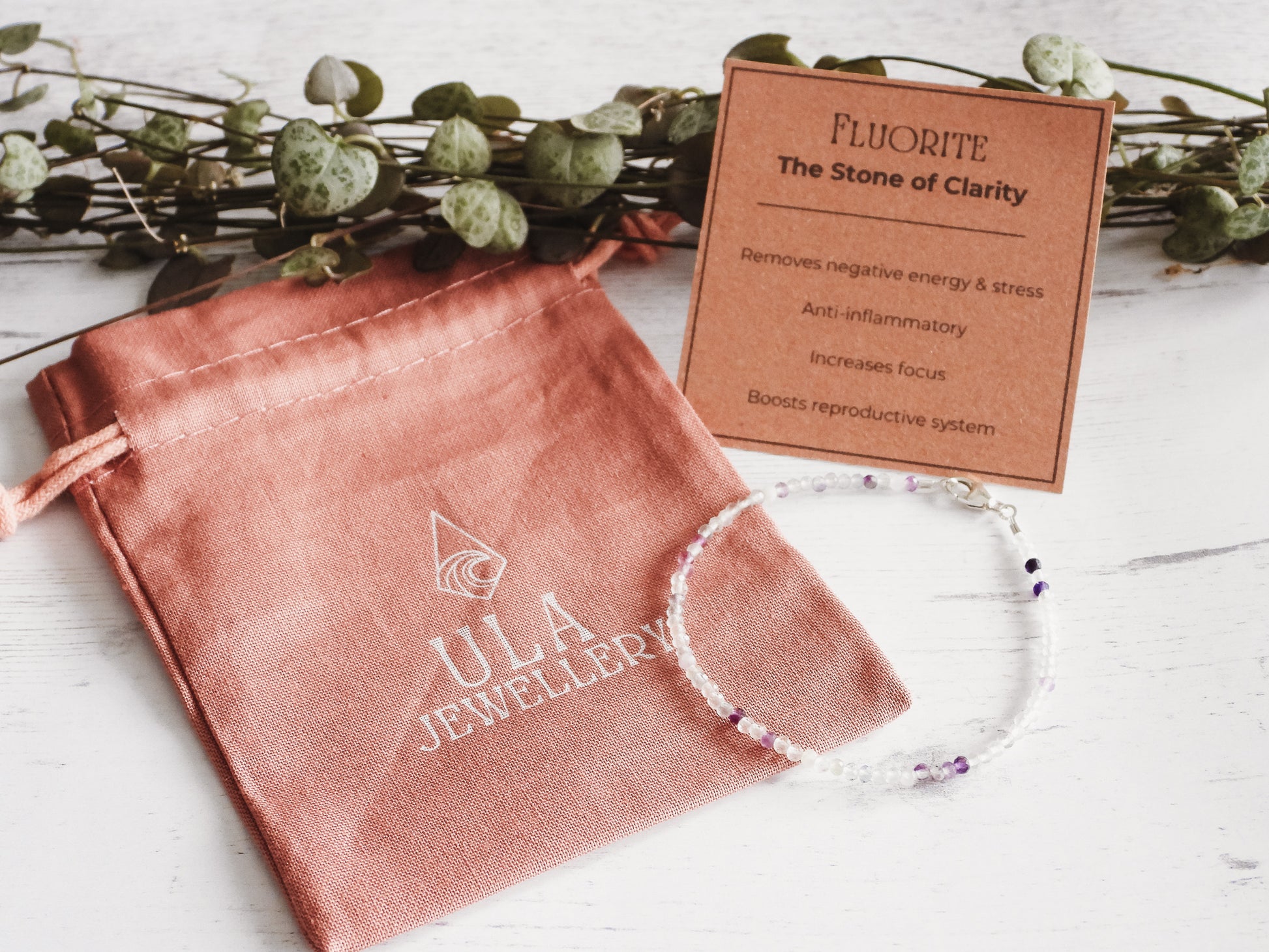 ula jewellery cornwall fluorite gemstone bracelet 