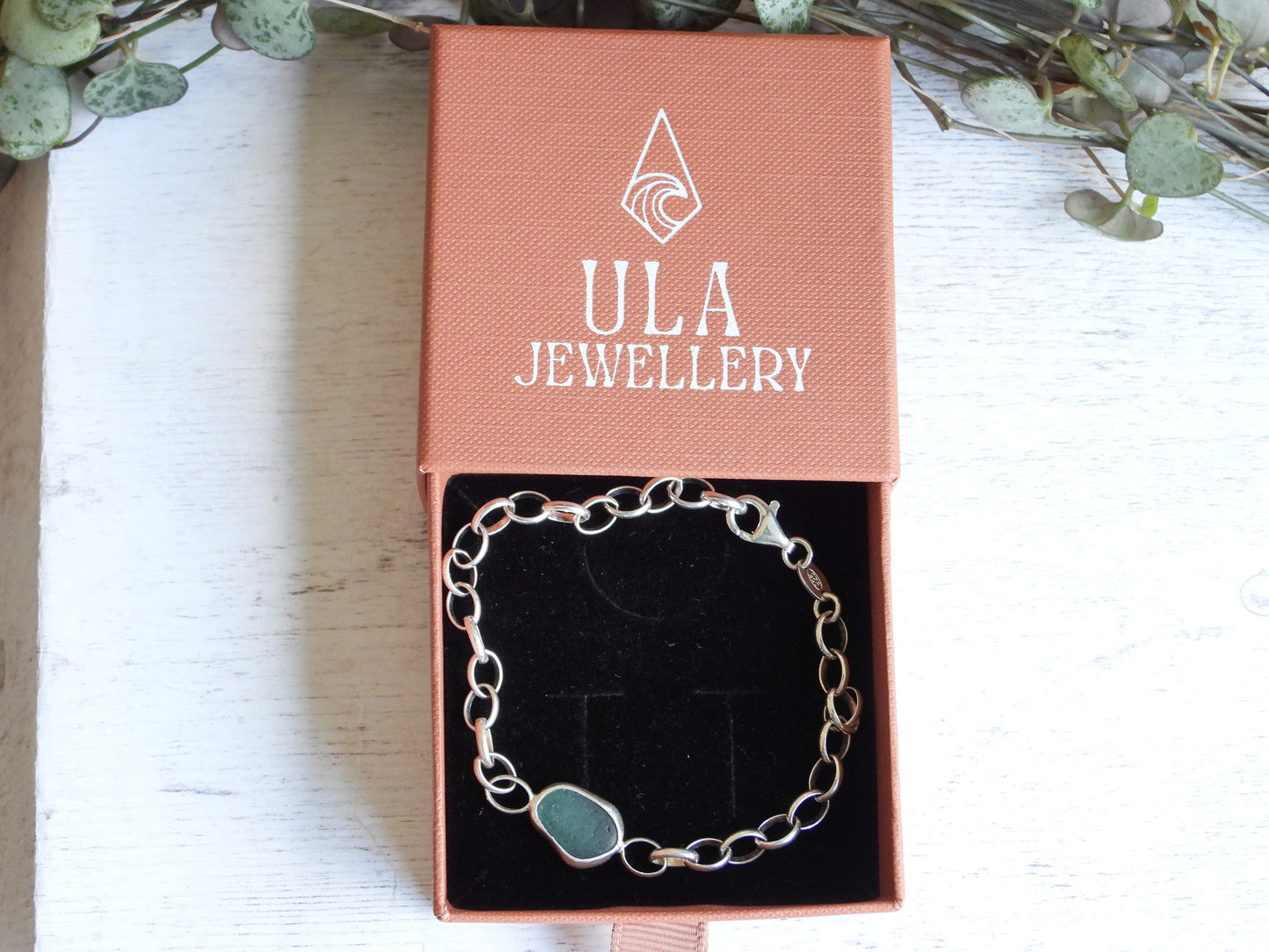 Teal Cornish Seaglass Bracelet | Sennen Beach