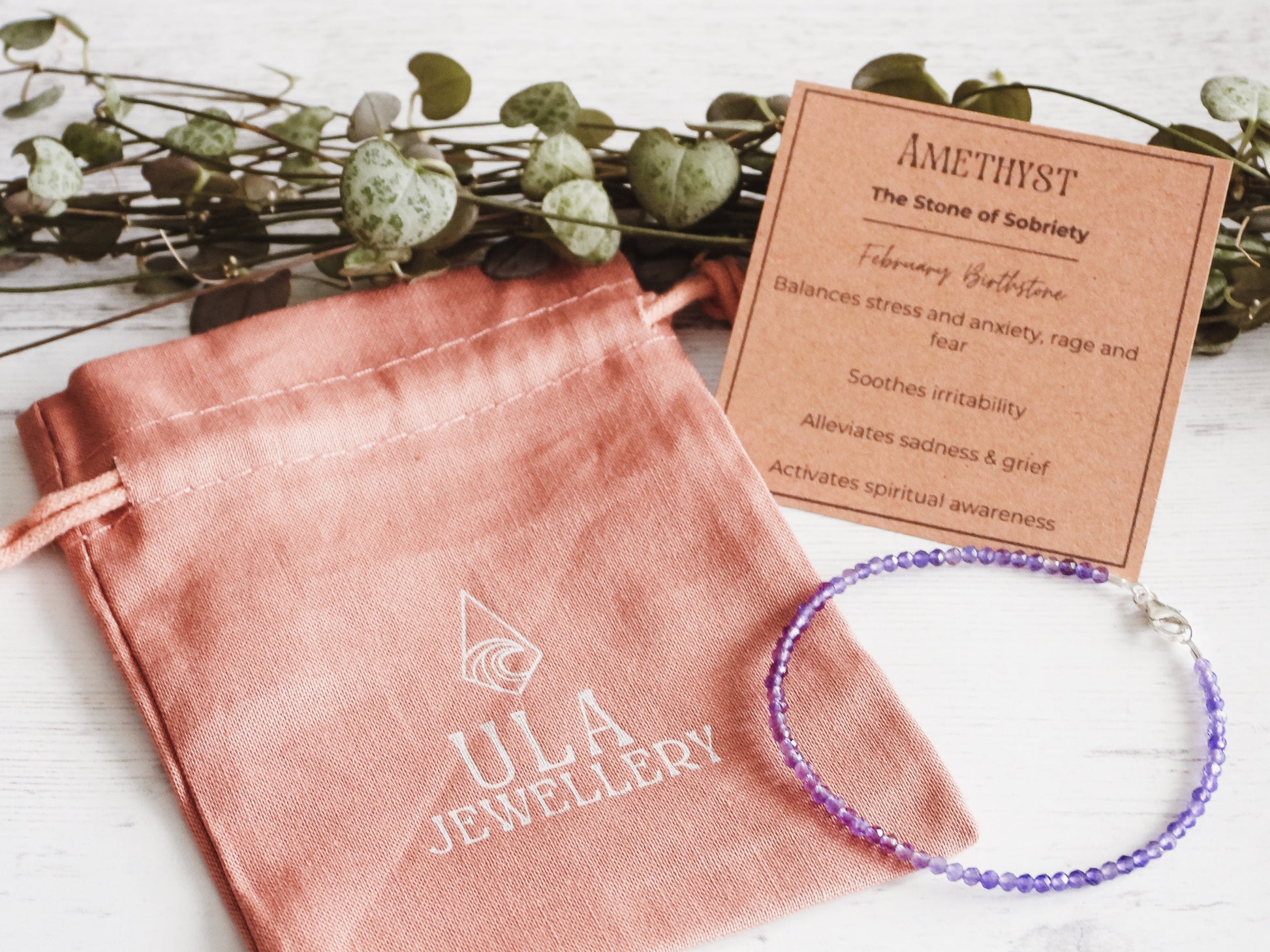 crystal healing beaded bracelet by Ula Jewellery Cornwall