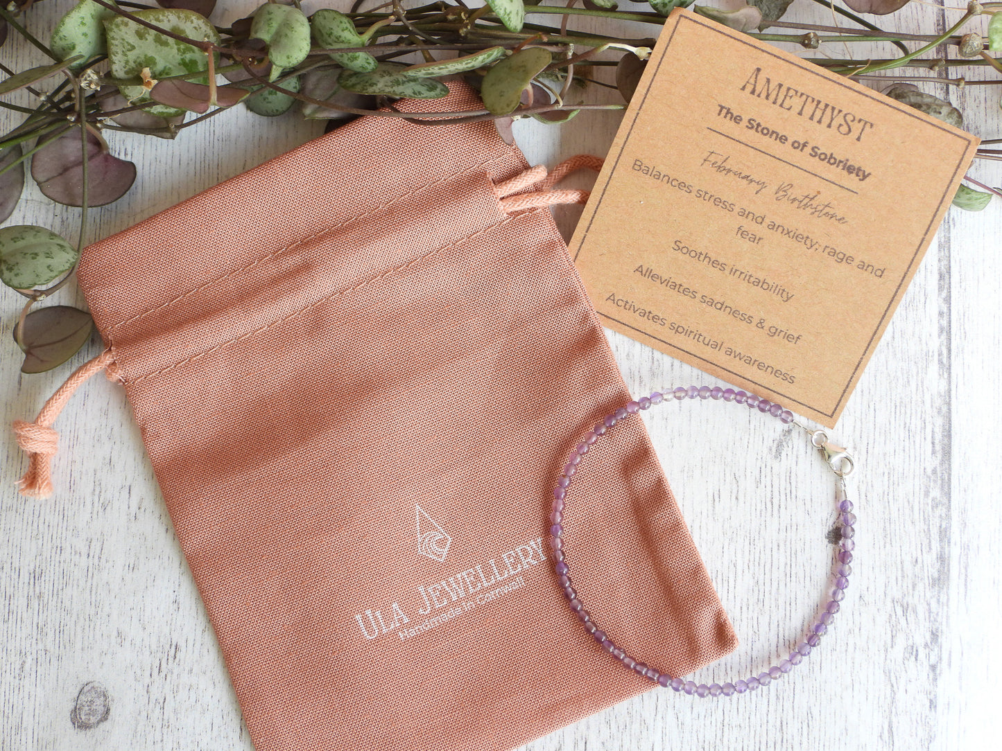 Ula Jewellery handmade birthstone beaded bracelets with sterling silver clasp