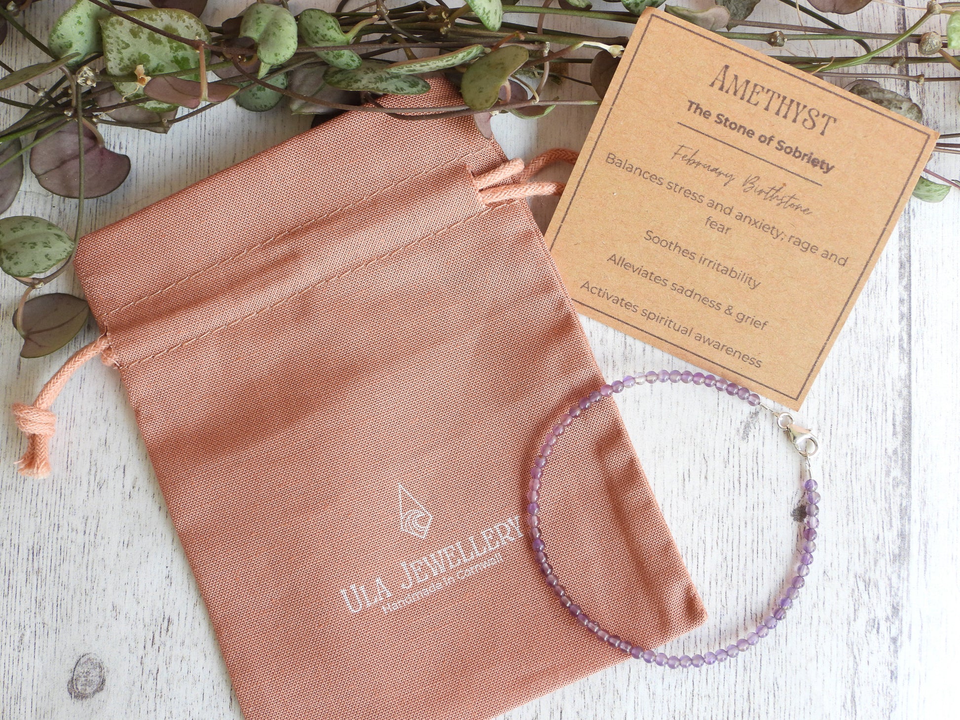 Ula Jewellery handmade birthstone beaded bracelets with sterling silver clasp