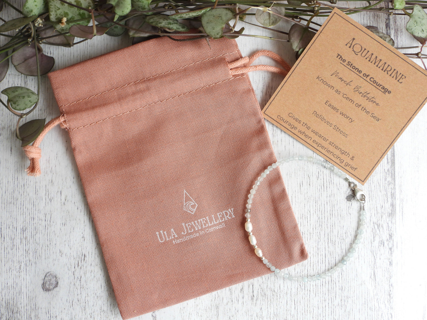 handmade by Ula Jewellery, handmade birthstone and pearl bracelets