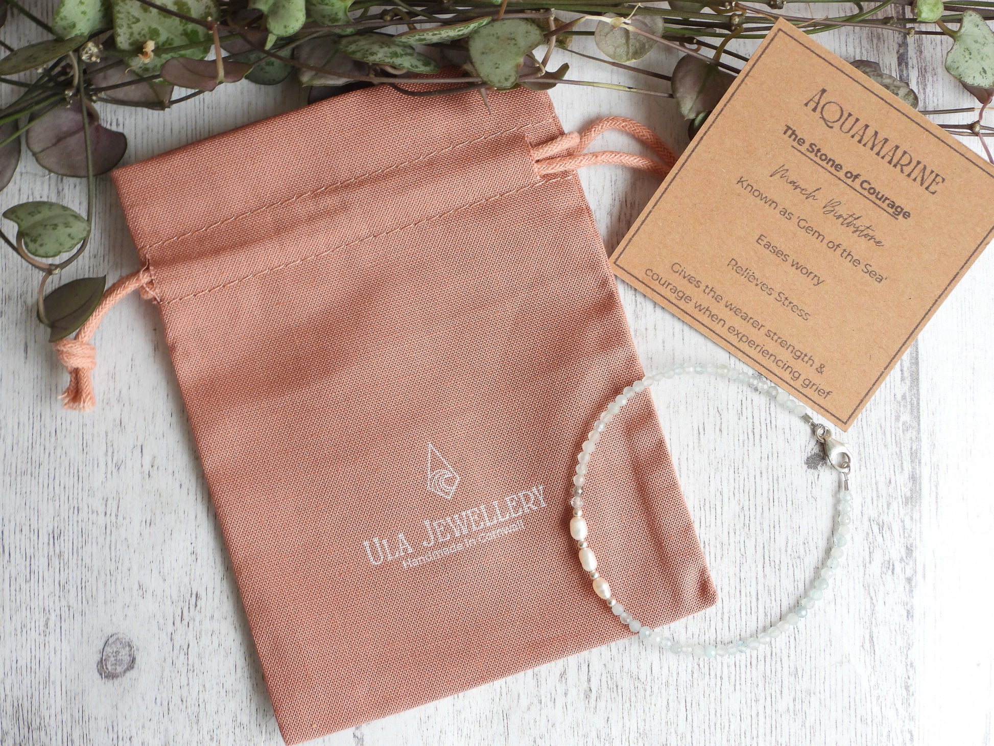 handmade by Ula Jewellery, handmade birthstone and pearl bracelets