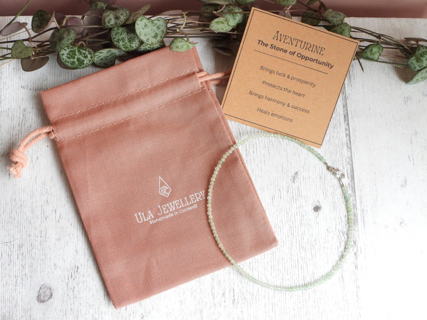 Dainty Aventurine "Prosperity" Gemstone Anklet | Faceted Beads