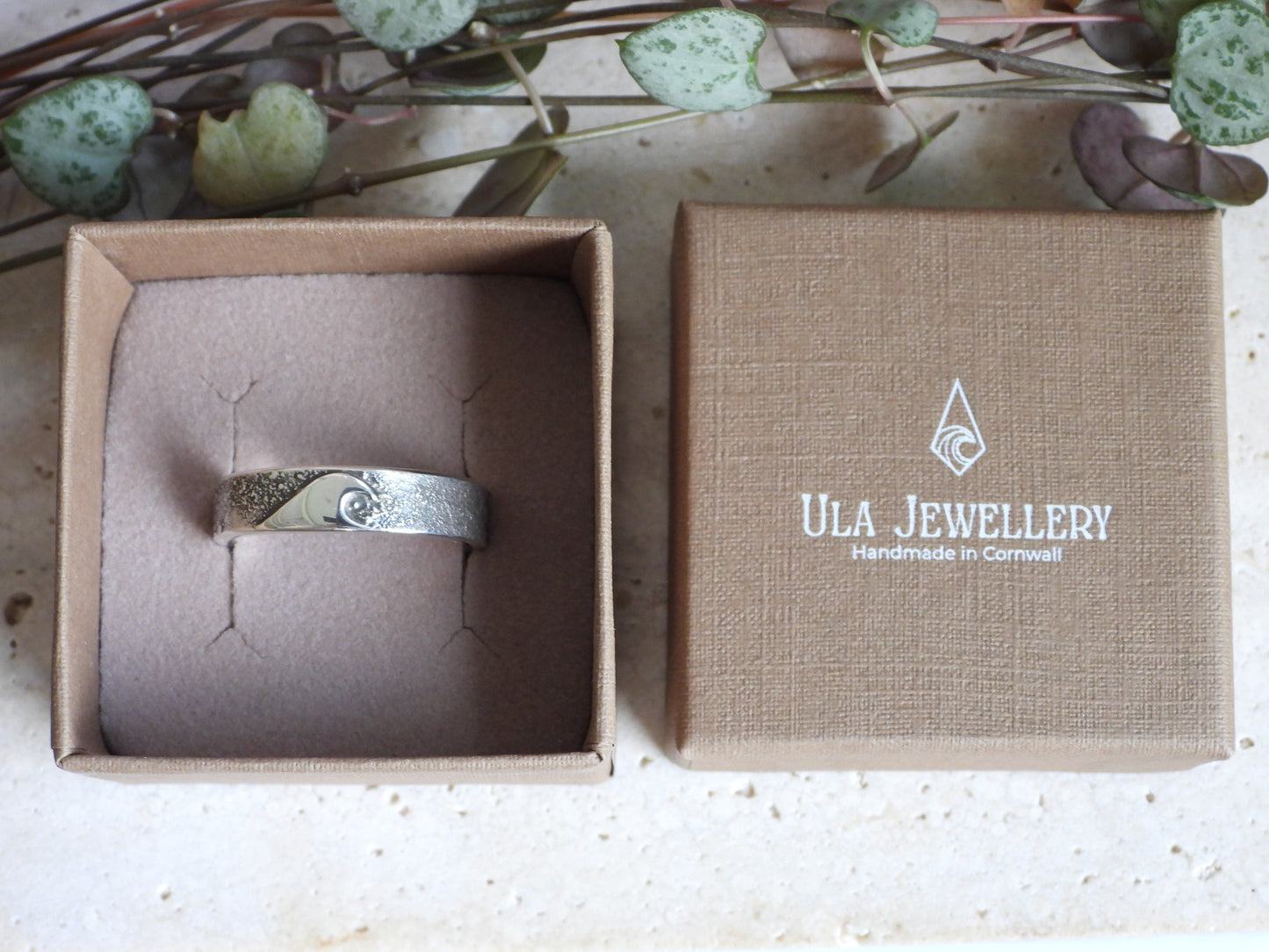 Rustic Wave Ring | Recycled Sterling Silver | Personalised Engraving Option