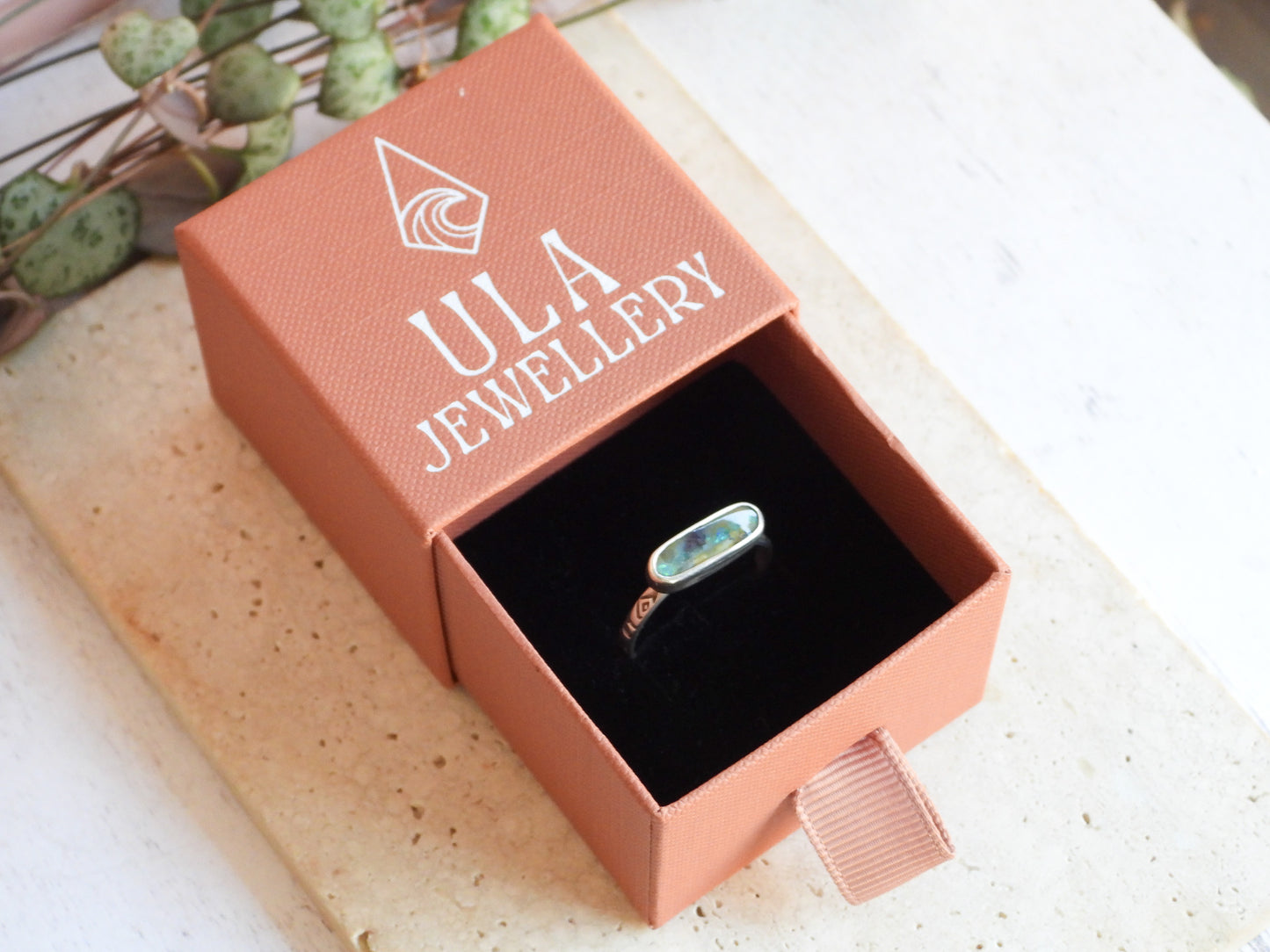 Australian Boulder Opal Stacking Ring | Size P