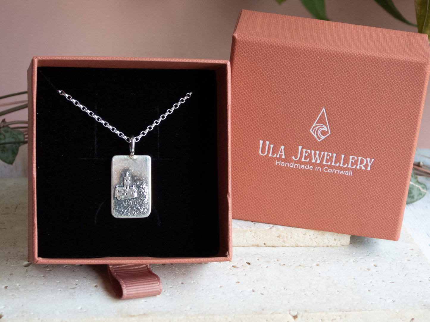 Stormy Porthleven Clock Tower Handmade & Personalised Pendant