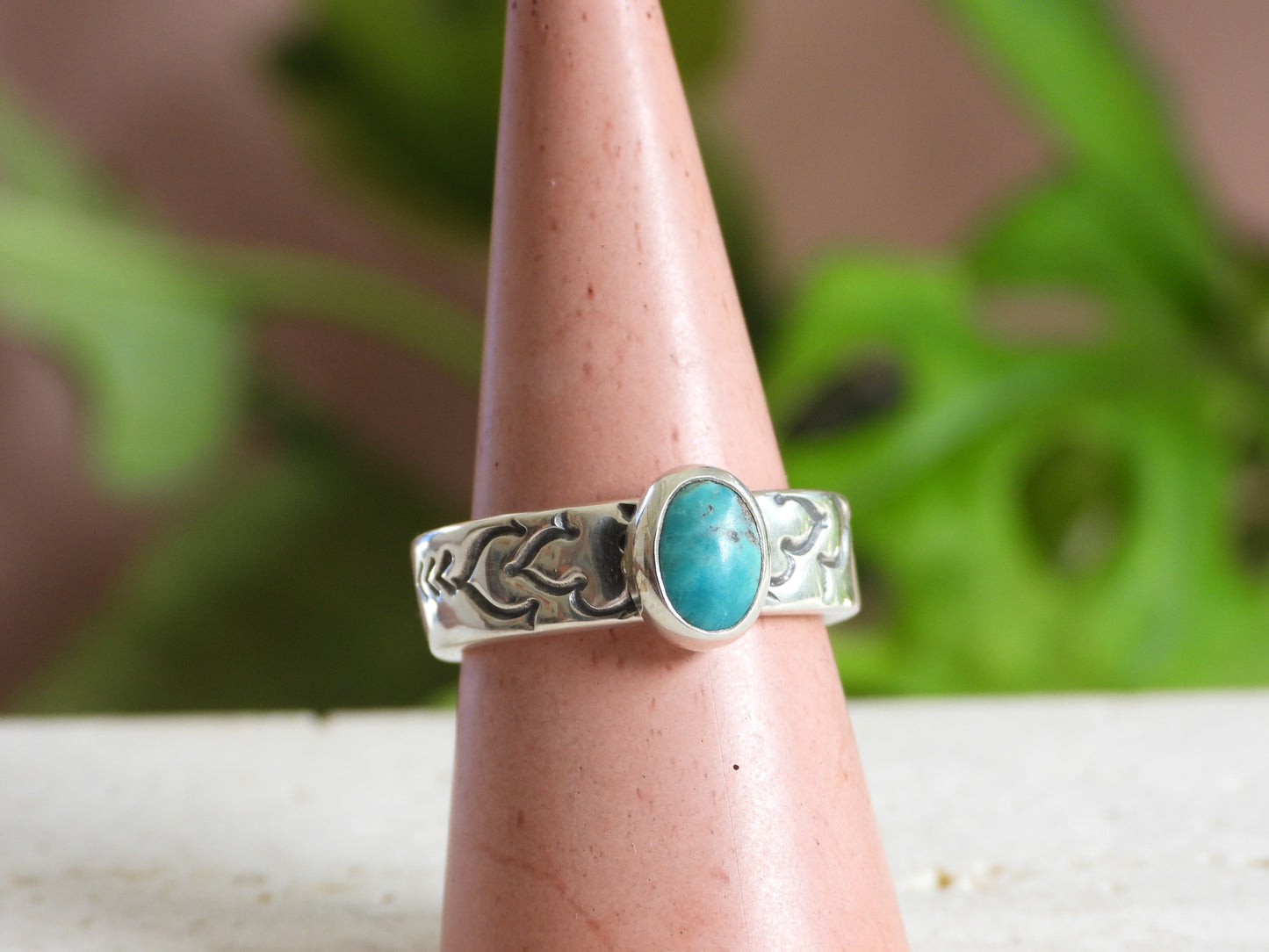 Turquoise Mandala Ring | Recycled Silver 925 | Size O