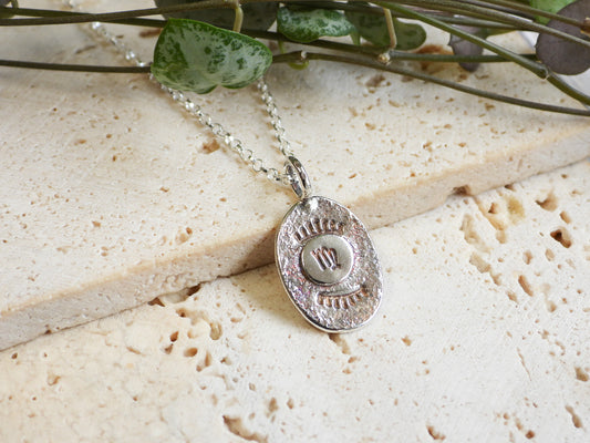 Boho Virgo Star Sign Charm Necklace | Recycled Silver 925