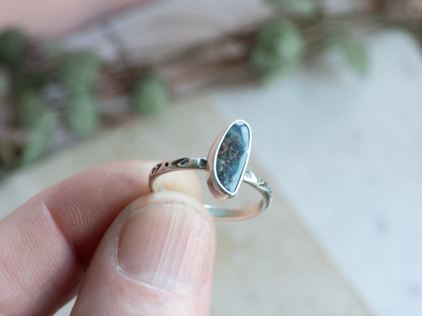 Australian Boulder Opal Stacking Ring | Size N