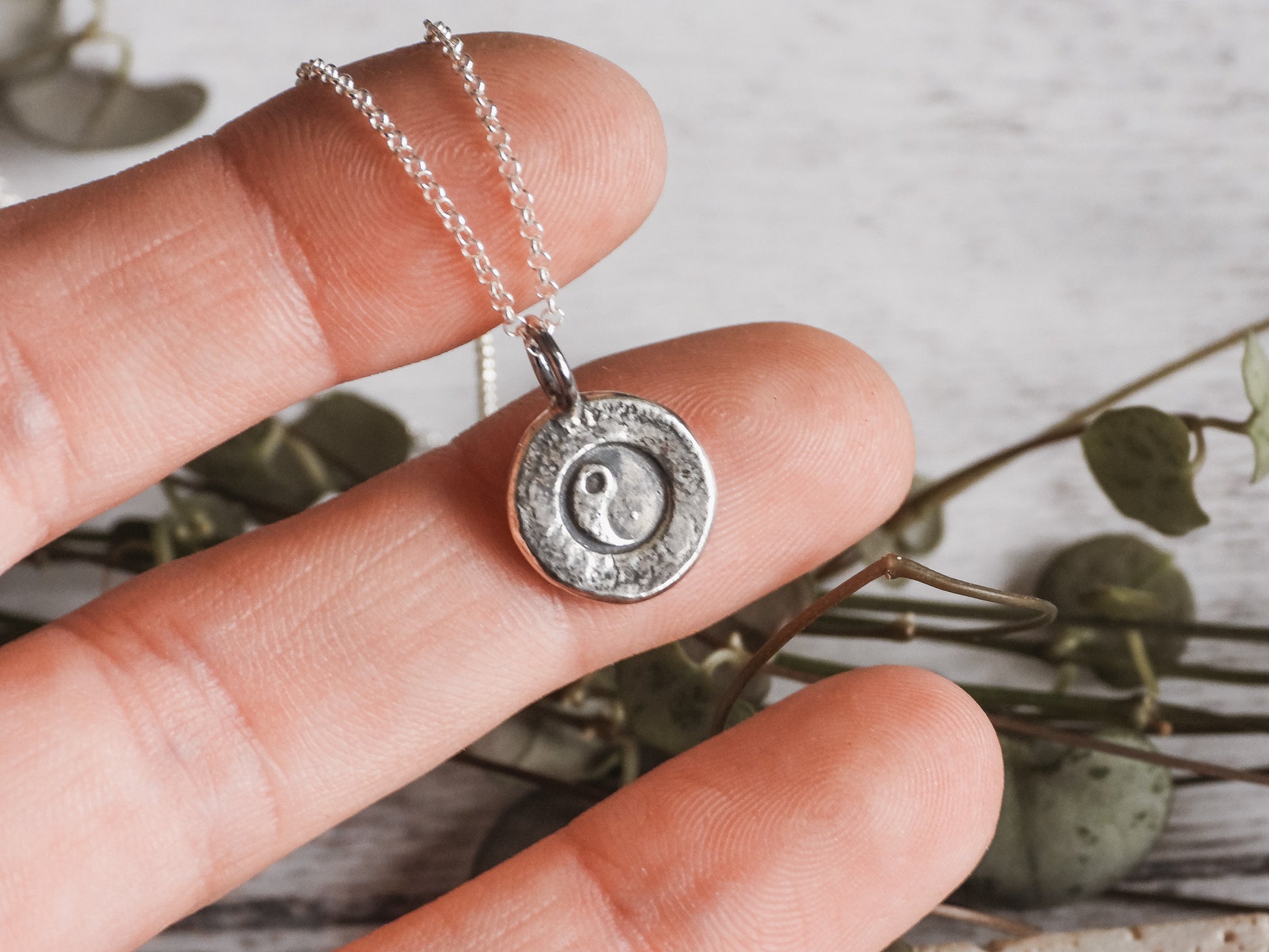 yin yang Chinese symbol for balance charm necklace