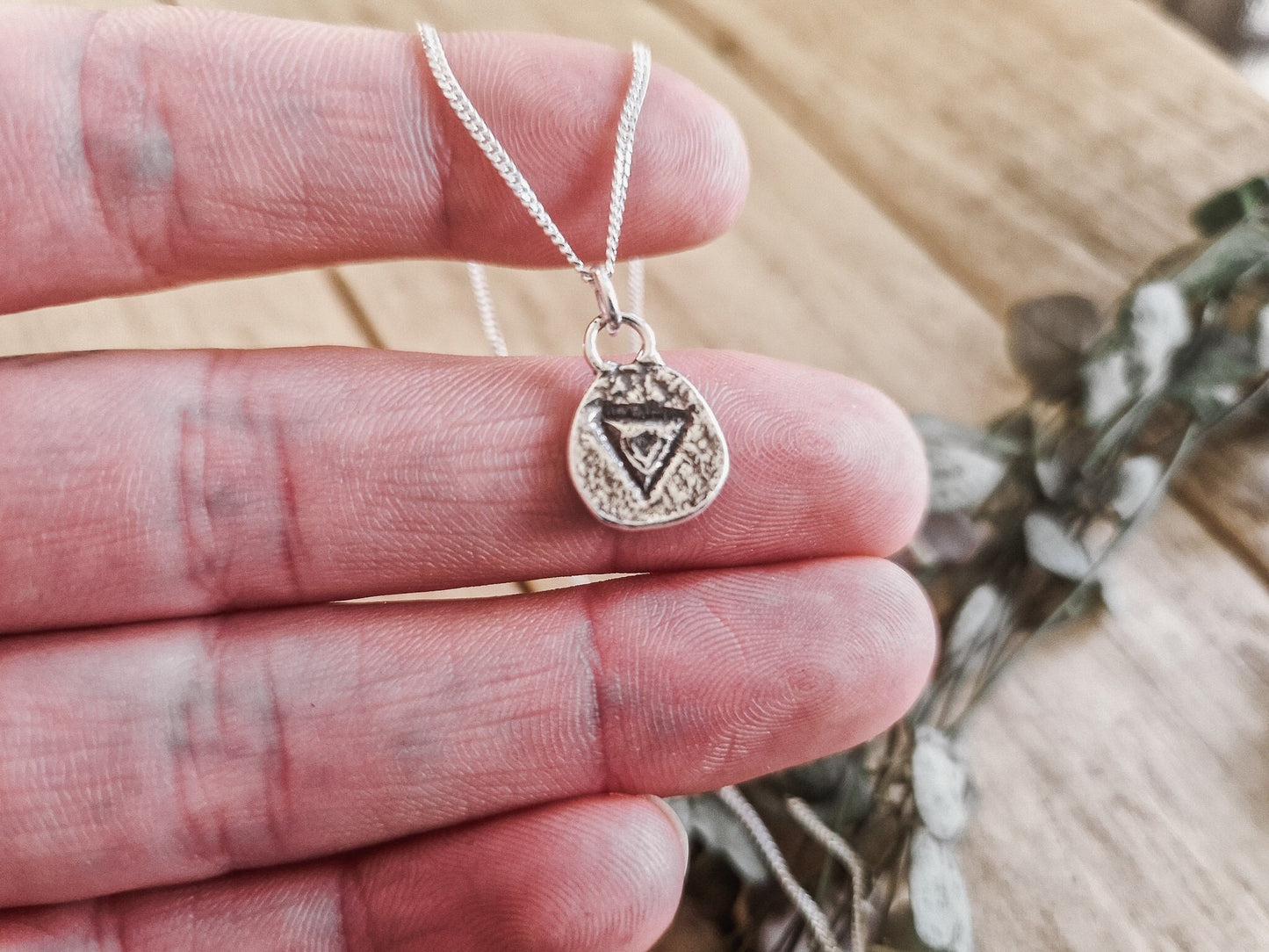 Water Symbol Glyph Charm Necklace