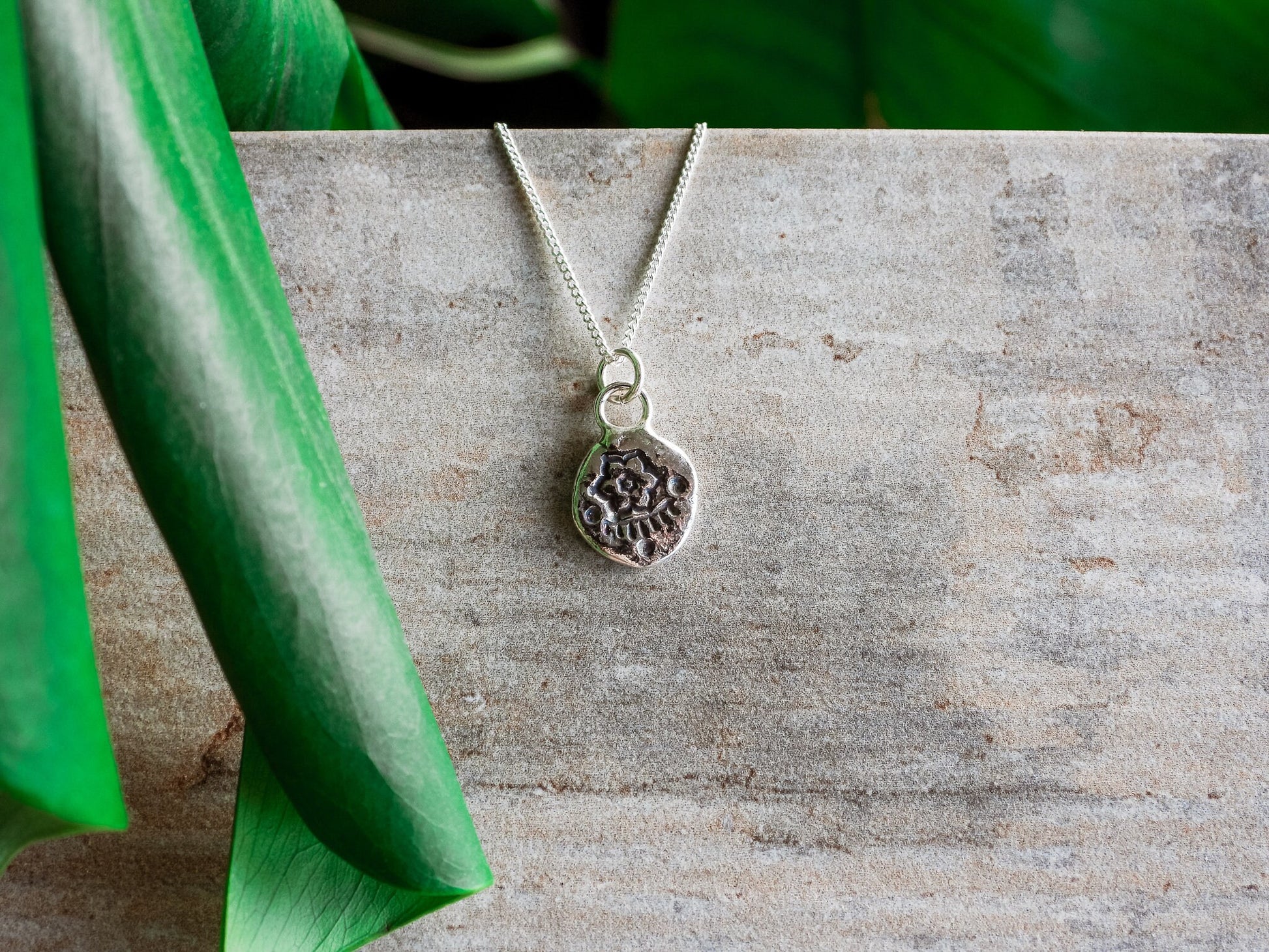 flower boho style coin charm necklace 