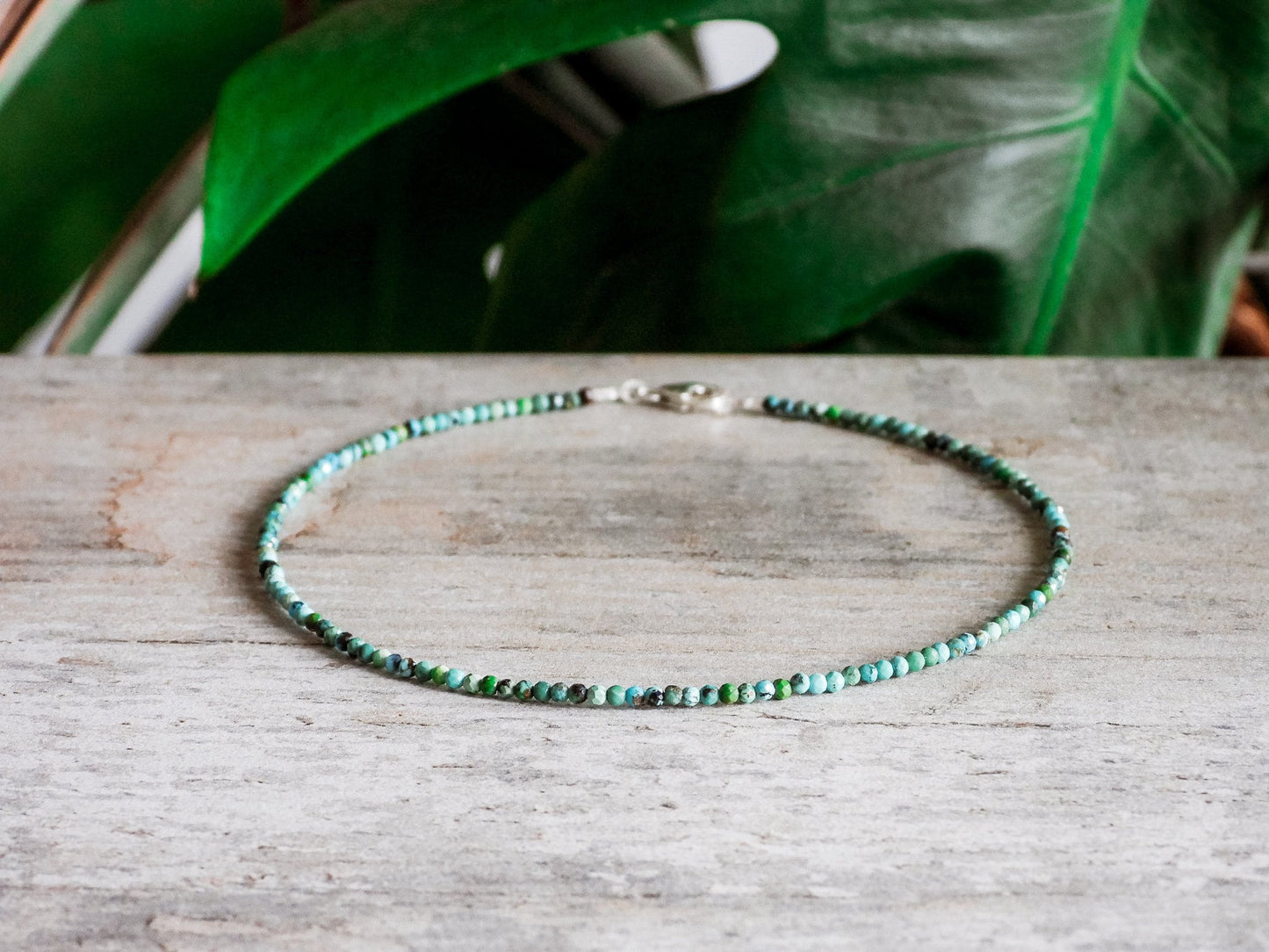 Dainty Turquoise "Hope" Gemstone Anklet | December Birthstone